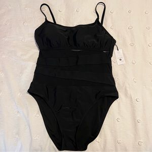 NWT Target Shade & Shore Black Mesh Swimsuit